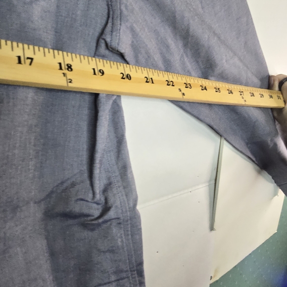 A.P.C. Dress Shirt Buttun Up Collar Blue Oxford Cut Long-sleeved Buttons On Cuff - Picture 8 of 11